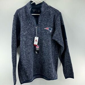 Antigua NFL New England Patriots Fortune 1/4 Zip Pullover - Navy- Size L- NWT